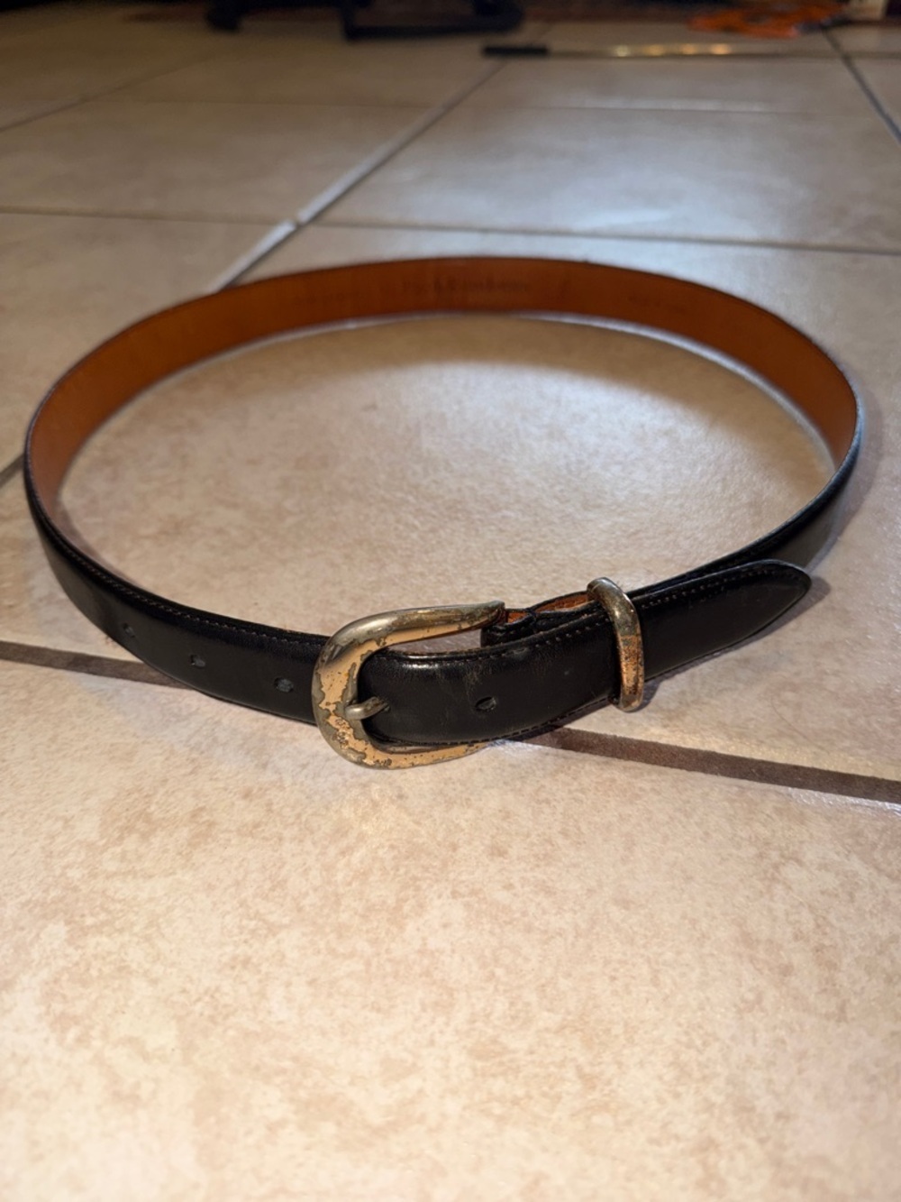 Vintage Ralph Lauren Brown Leather Belt with Dark Edge - Picture 1 of 9